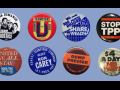 A collection of labor pins.